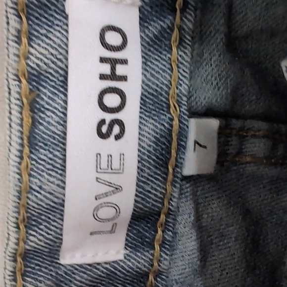 Love Soho Low Rise Rhinestone Bling Wide Leg Jeans Size 7 New with Tags - Picture 2 of 7